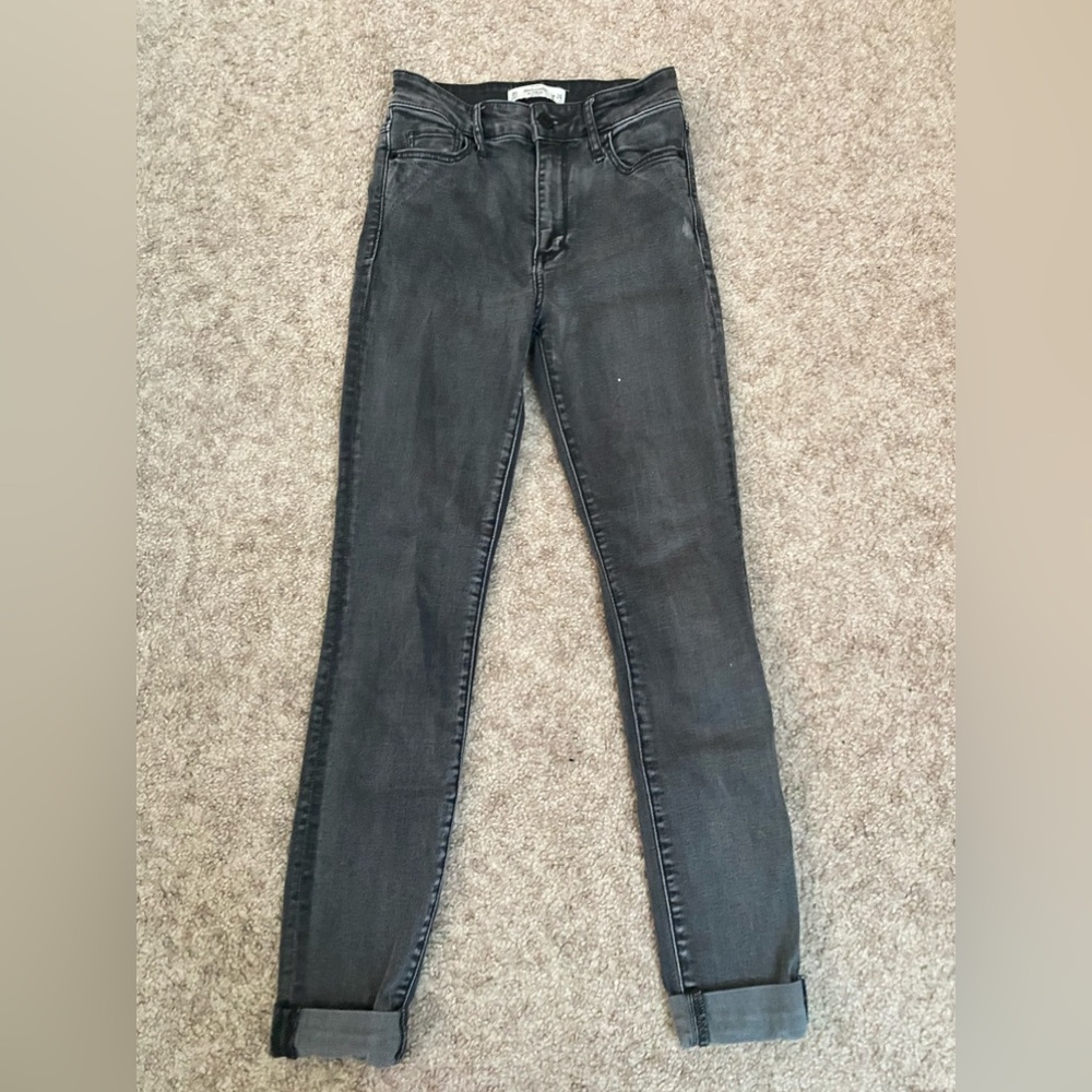 Abercrombie and fitch gray washed jeans